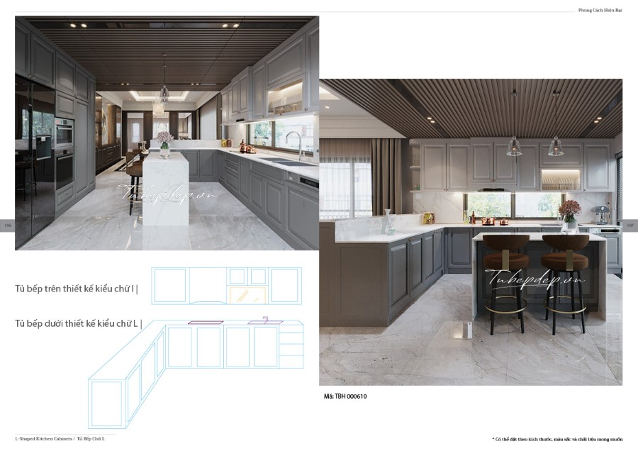 Mẫu thiết kế phòng bếp biệt thự hiện đại